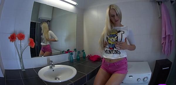  TmwVRnet.com - Katy Sky - Blonde orgasms on bathroom sink